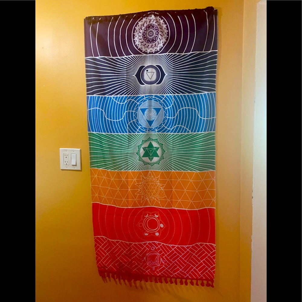 A bright colourful chakra tapestry. A nice bright decorative chakra tapestry:D